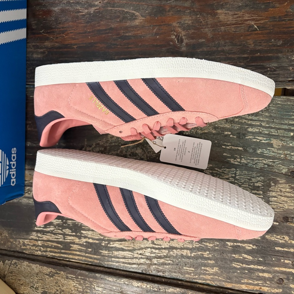 Adidas Gazelle Suede Sneakers Pink/Black Classic Casual Shoes - Picture 4 of 6